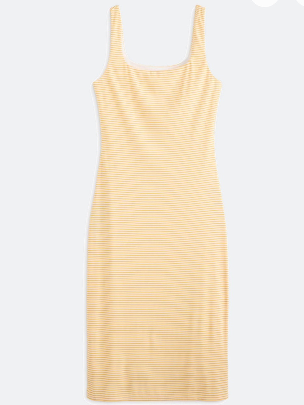 NWT Bella Dahl Yellow Square Neck Fitted Midi Dress size S